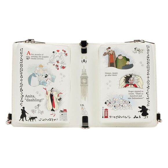 Loungefly Disney Classic Books 101 Dalmatians Convertible Crossbody Bag - Picture 9 of 12